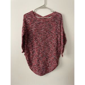 Express XS Pink and Black Knit Multicolor Cross Back Sweater